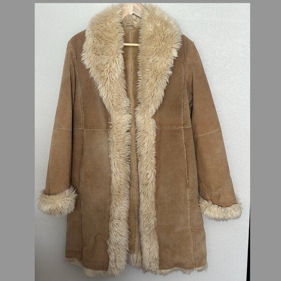 "Almost Famous" Look Alike Fur Lined Suede Jacket - Picture 1 of 6